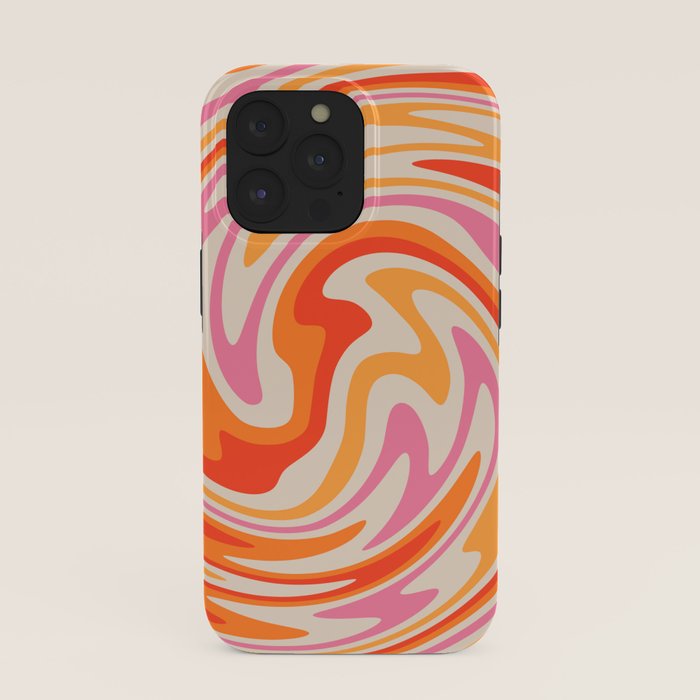 70s Retro Swirl Color Abstract iPhone Case
