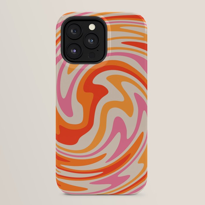 70s Retro Swirl Color Abstract iPhone Case