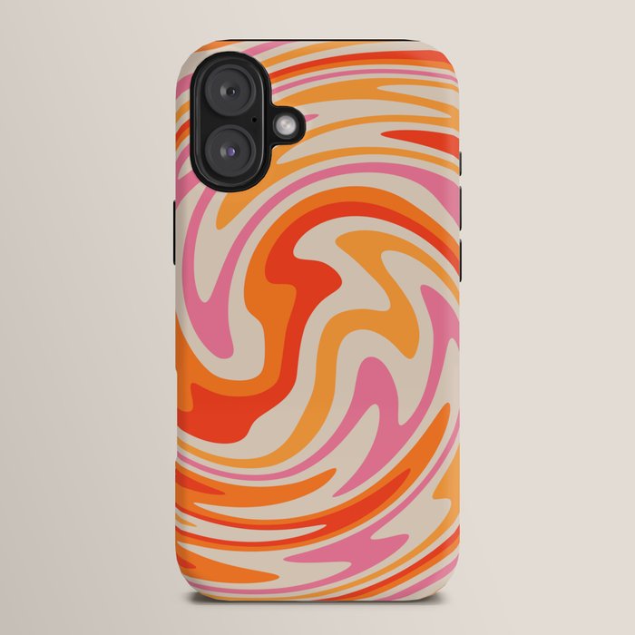 70s Retro Swirl Color Abstract iPhone Case