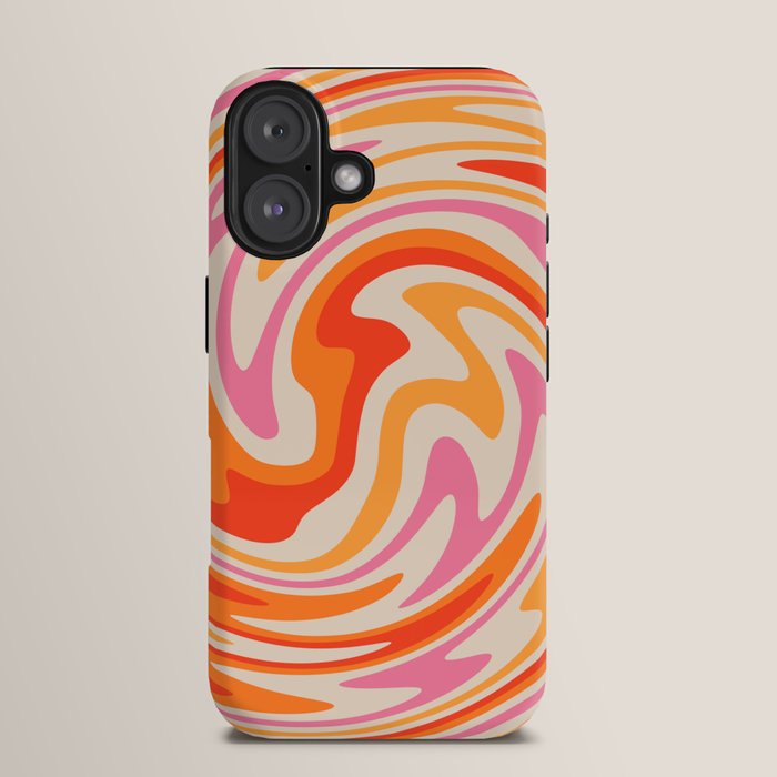70s Retro Swirl Color Abstract iPhone Case
