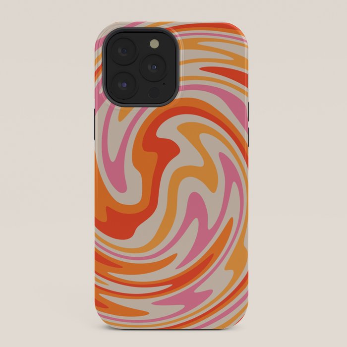 70s Retro Swirl Color Abstract iPhone Case