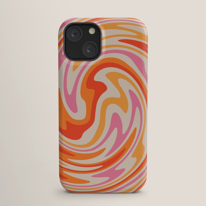 70s Retro Swirl Color Abstract iPhone Case