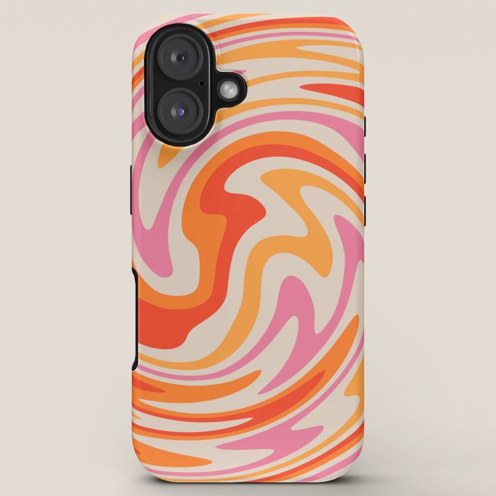 70s Retro Swirl Color Abstract iPhone Case