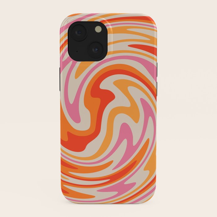 70s Retro Swirl Color Abstract iPhone Case