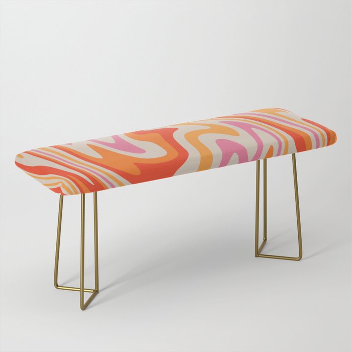 70s Retro Swirl Color Abstract Bench