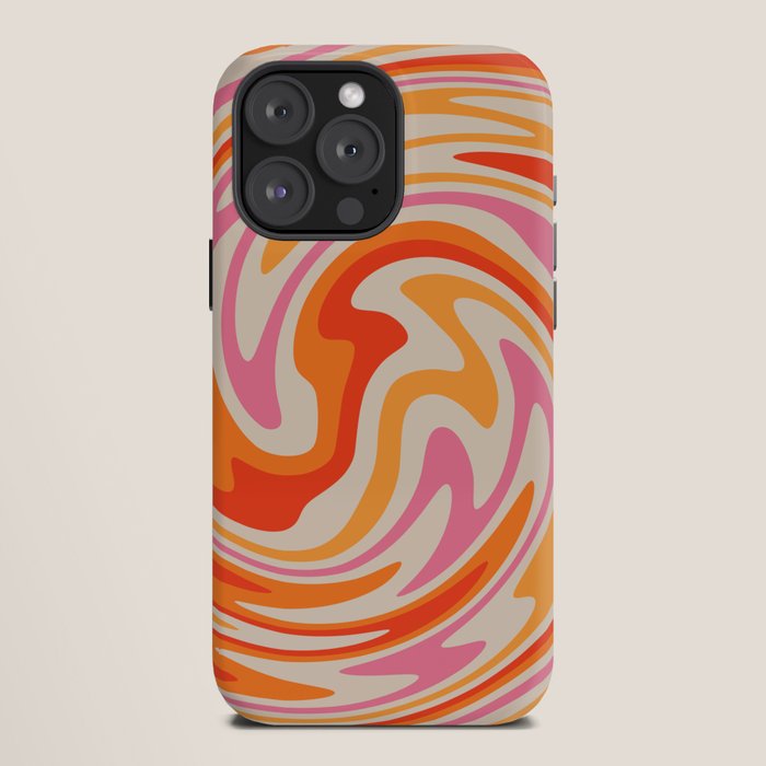 70s Retro Swirl Color Abstract iPhone Case