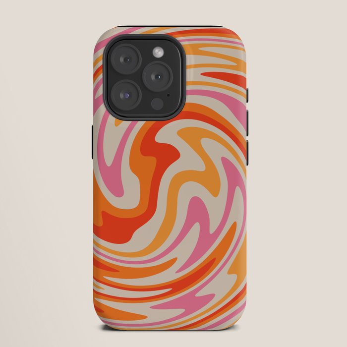 70s Retro Swirl Color Abstract iPhone Case