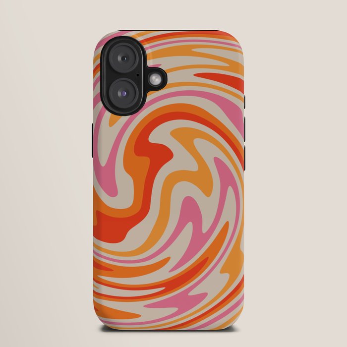 70s Retro Swirl Color Abstract iPhone Case