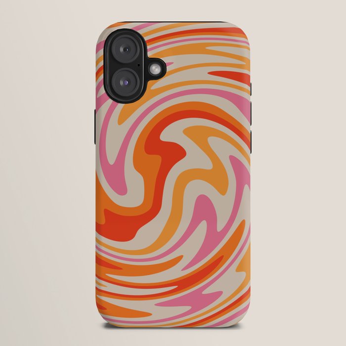 70s Retro Swirl Color Abstract iPhone Case