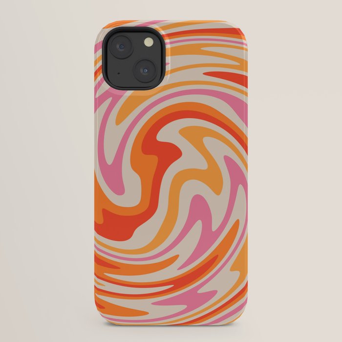 70s Retro Swirl Color Abstract iPhone Case