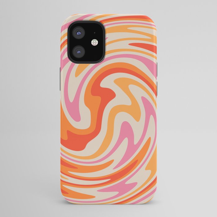 70s Retro Swirl Color Abstract iPhone Case