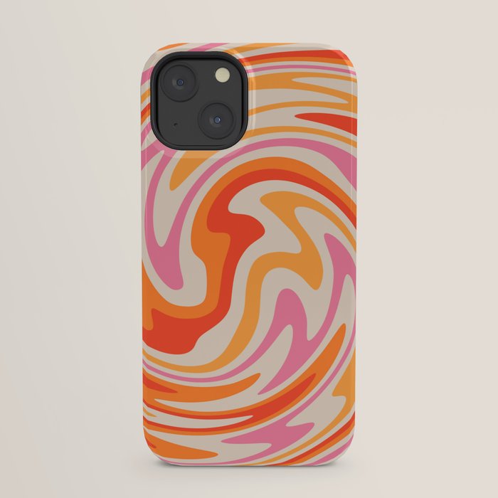 70s Retro Swirl Color Abstract iPhone Case