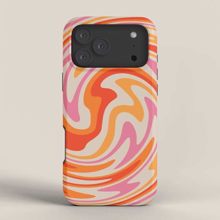 70s Retro Swirl Color Abstract iPhone Case