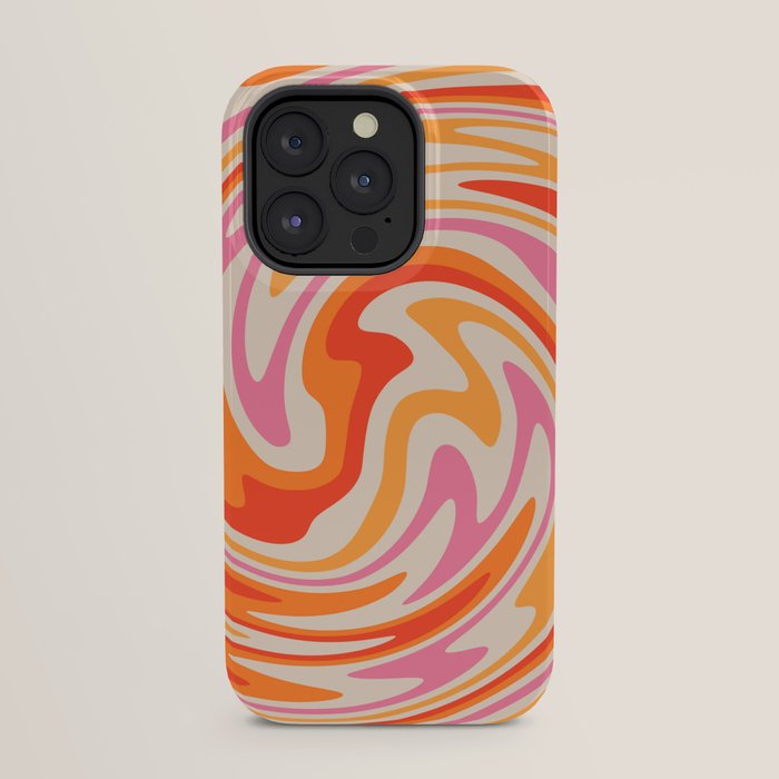 70s Retro Swirl Color Abstract iPhone Case