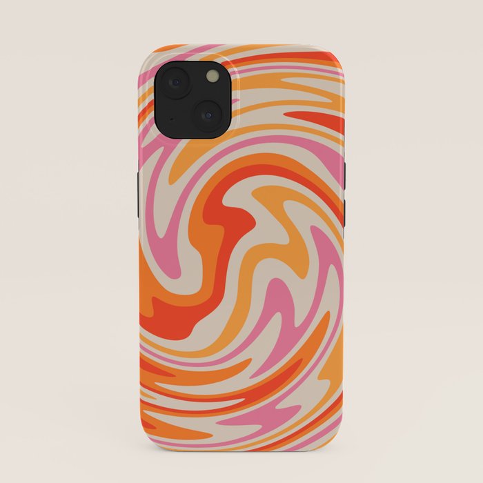 70s Retro Swirl Color Abstract iPhone Case
