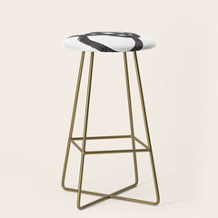 And I Op' Minimalist Ink Line Drawing Abstract Black Brush Strokes Modern Funky Maze by Ejaaz Haniff  Stool