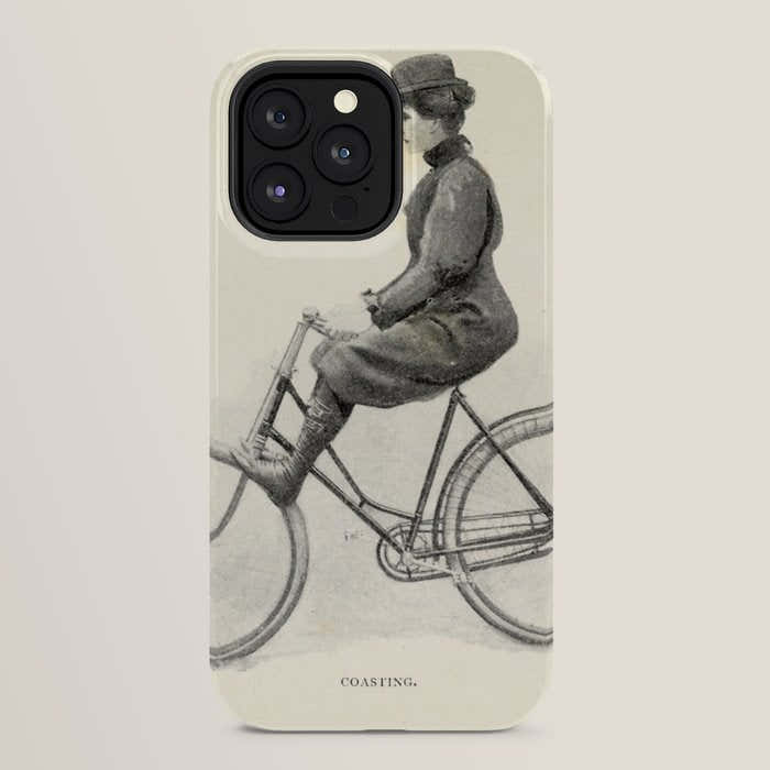 "Coasting" from "Bicycling for Ladies" by Maria E. Ward, 1896 iPhone Case
