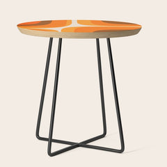 70s Retro Groove Minimalist Mid Century Modern Abstract in 1970s Brown and Orange Side Table