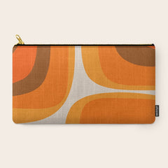 70s Retro Groove Minimalist Mid Century Modern Abstract in 1970s Brown and Orange Carry All Pouch