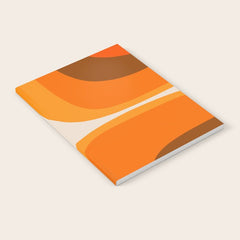 70s Retro Groove Minimalist Mid Century Modern Abstract in 1970s Brown and Orange Notebook