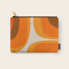 70s Retro Groove Minimalist Mid Century Modern Abstract in 1970s Brown and Orange Carry All Pouch
