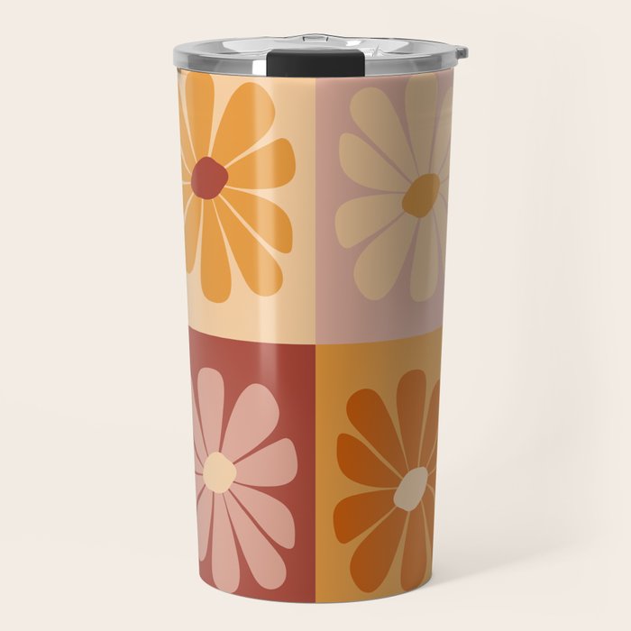 70's Daisy Bloom  Travel Mug