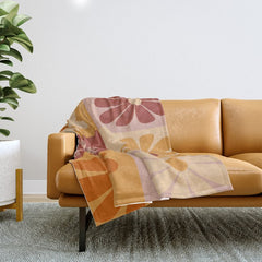 70's Daisy Bloom  Throw Blanket