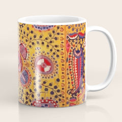 19th Century Uzbekistan Suzani with Gold Background  Coffee Mug