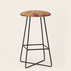 19th Century Uzbekistan Suzani with Gold Background  Stool