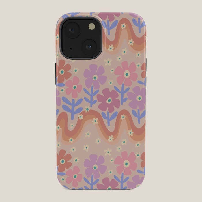 70s Retro Floral vibe iPhone Case