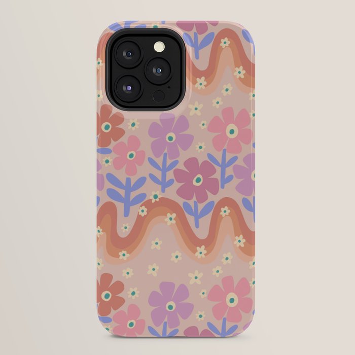 70s Retro Floral vibe iPhone Case