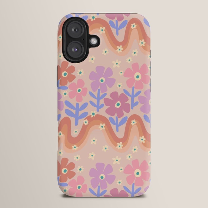 70s Retro Floral vibe iPhone Case