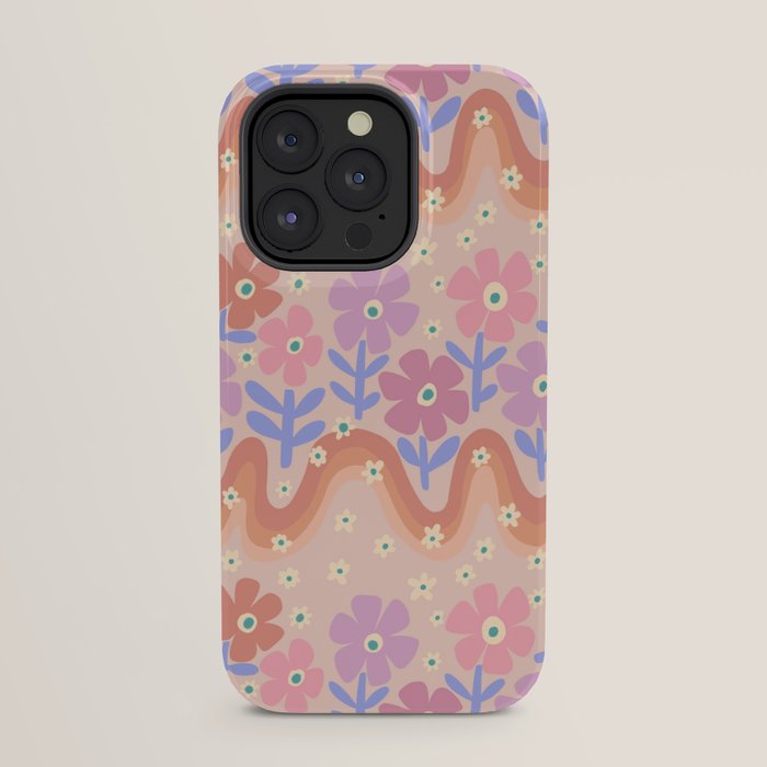 70s Retro Floral vibe iPhone Case