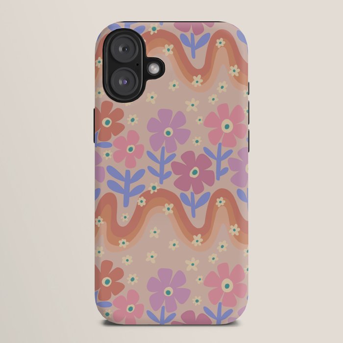 70s Retro Floral vibe iPhone Case