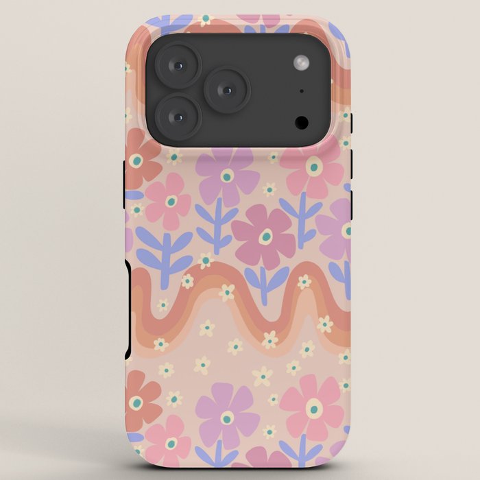 70s Retro Floral vibe iPhone Case