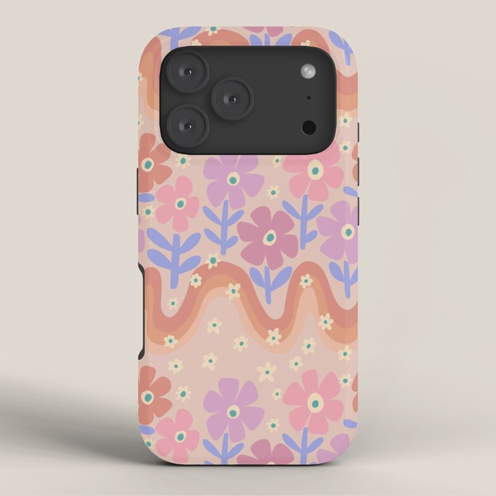70s Retro Floral vibe iPhone Case