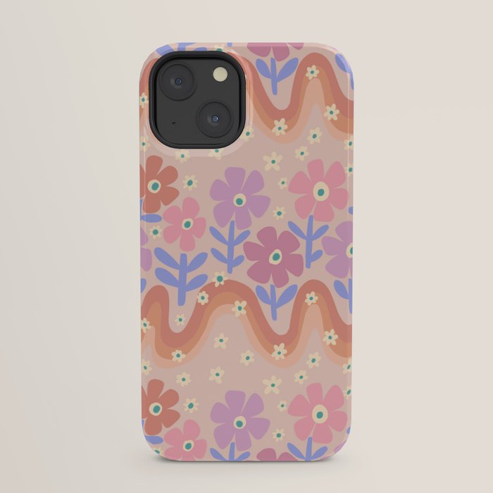 70s Retro Floral vibe iPhone Case