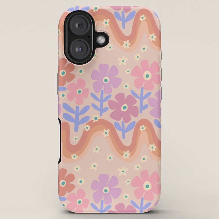 70s Retro Floral vibe iPhone Case