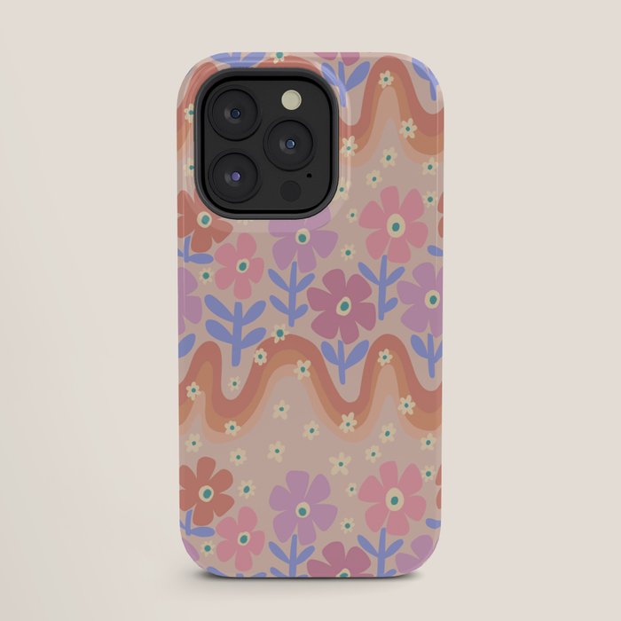 70s Retro Floral vibe iPhone Case