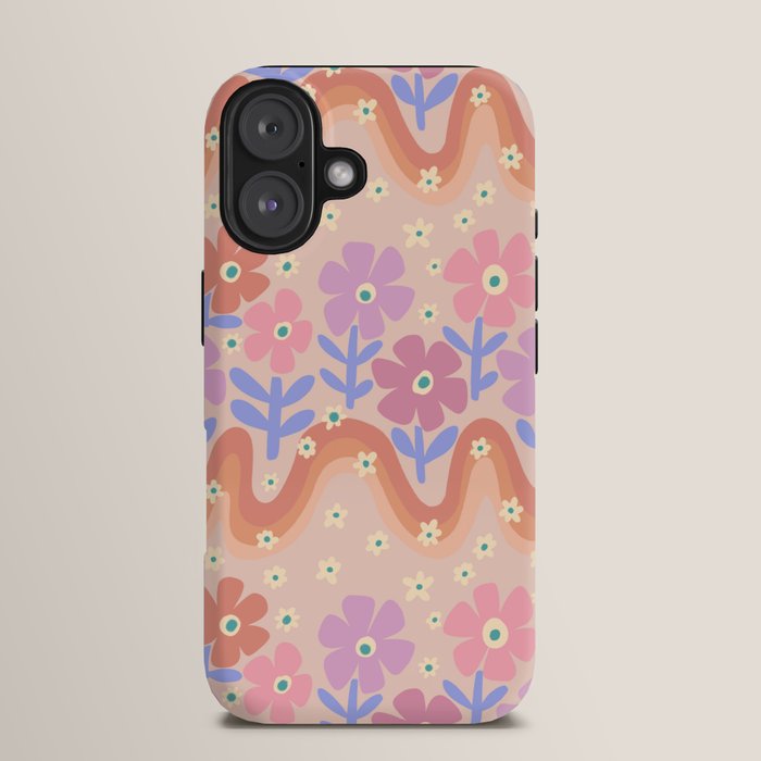 70s Retro Floral vibe iPhone Case