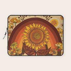 70s, Sunflower, retro, rainbow, warm colors, 60s, boho Laptop Sleeve