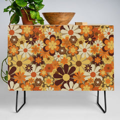 70's Floral Prints, Retro Art Credenza