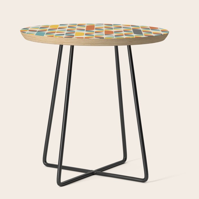 1970s Colors Mid Century Modern Geometric Pattern  Side Table