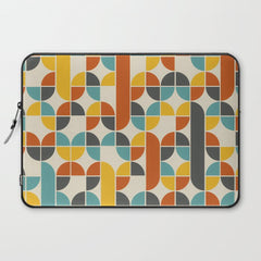 1970s Colors Mid Century Modern Geometric Pattern  Laptop Sleeve