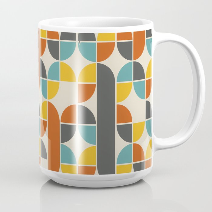 1970s Colors Mid Century Modern Geometric Pattern  Coffee Mug