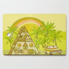 a frame simple living // banana pancakes // retro surf art by surfy birdy Cutting Board