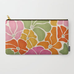 70's Florals Carry All Pouch