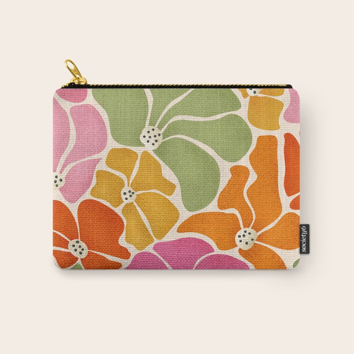 70's Florals Carry All Pouch