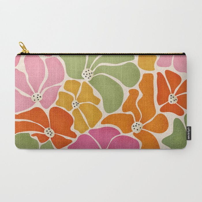 70's Florals Carry All Pouch