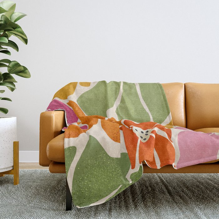 70's Florals Throw Blanket
